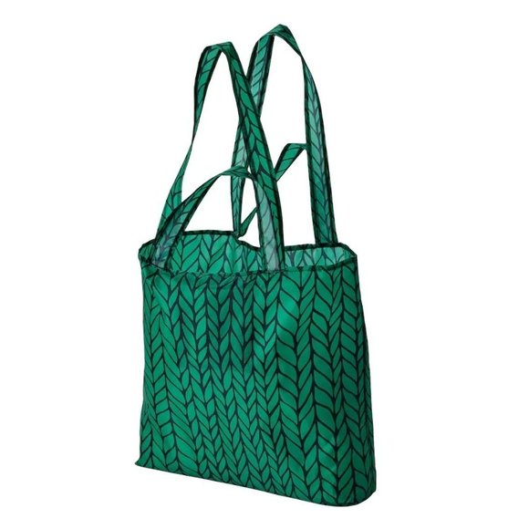 IKEA Handbags - IKEA Green & Black Leaf Skynke Shopping Bag Tote JJ1444